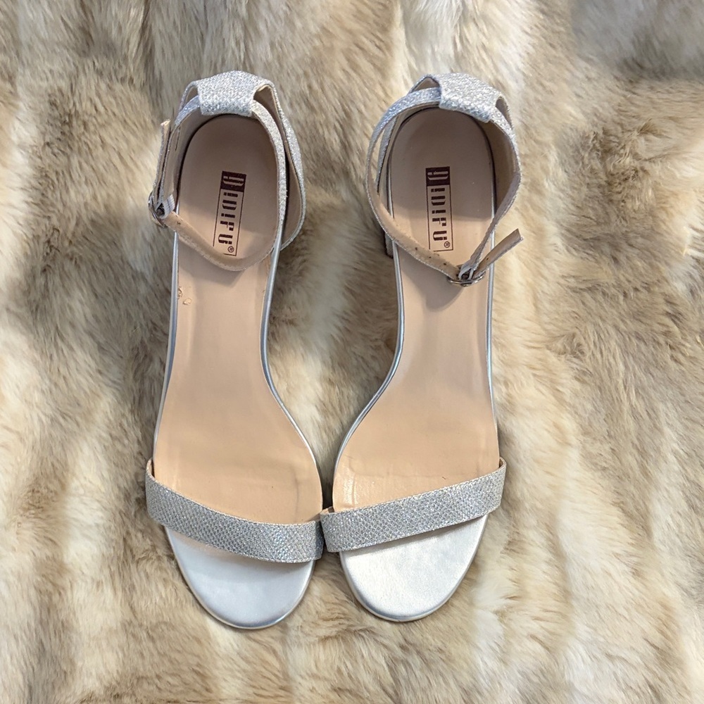 IDIFU Cookie-LO low block heel sandals in silver glitter - Picture 3 of 5